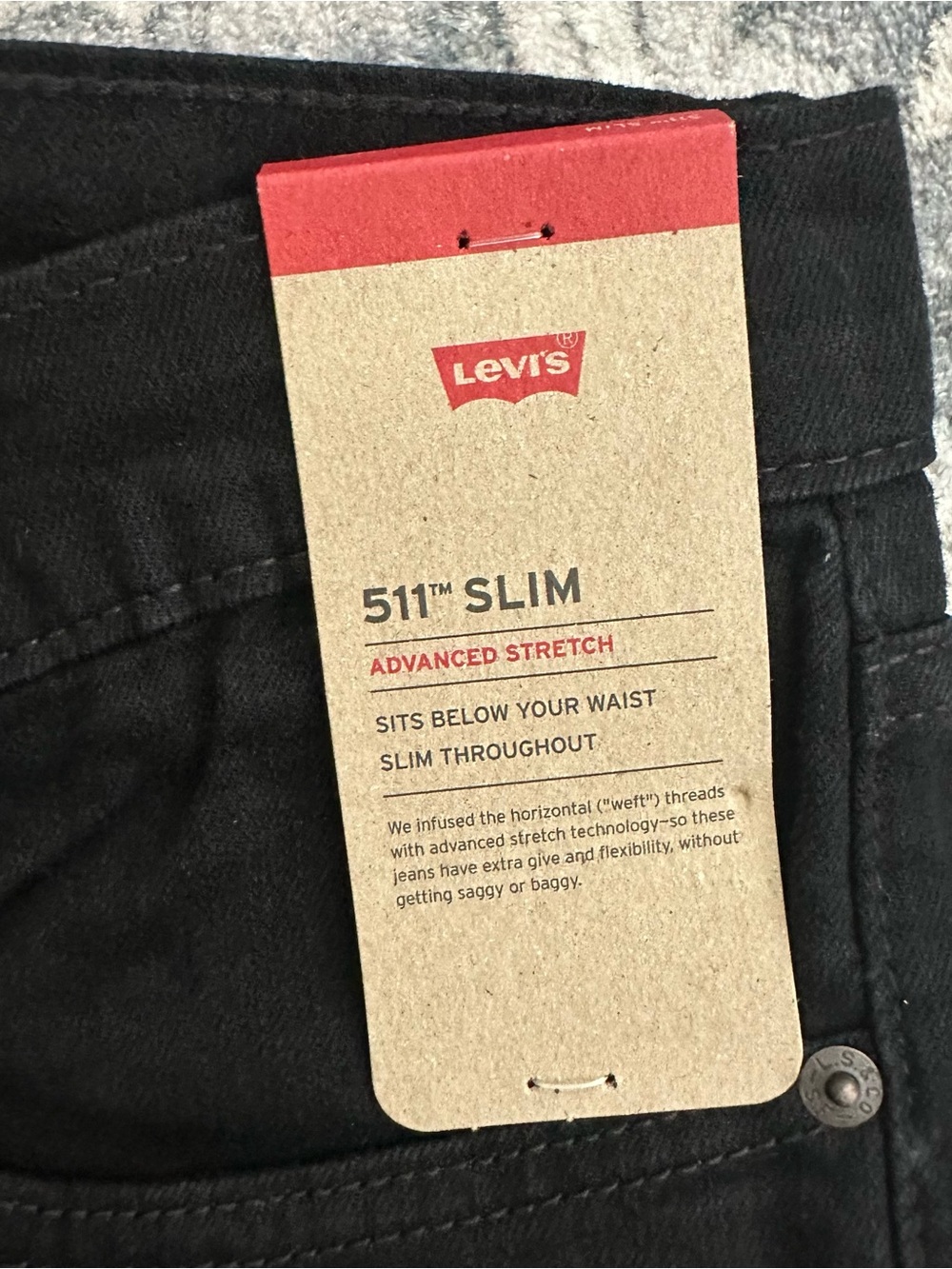 Levi’s NWT Men’s 511 Slim Jeans Black Size 34x30 - Picture 6 of 6